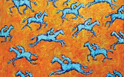 Blue Riders Yellow Field 38” x 28”