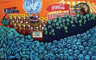 Collateral Damage Prayer Festival 35” x 57”